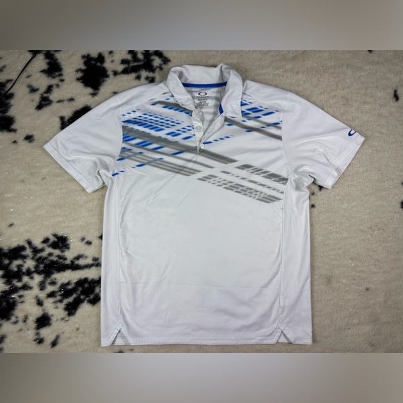 Oakley Other - Oakley Men’s White and Blue Short Sleeve Golf Polo Shirt Size XL